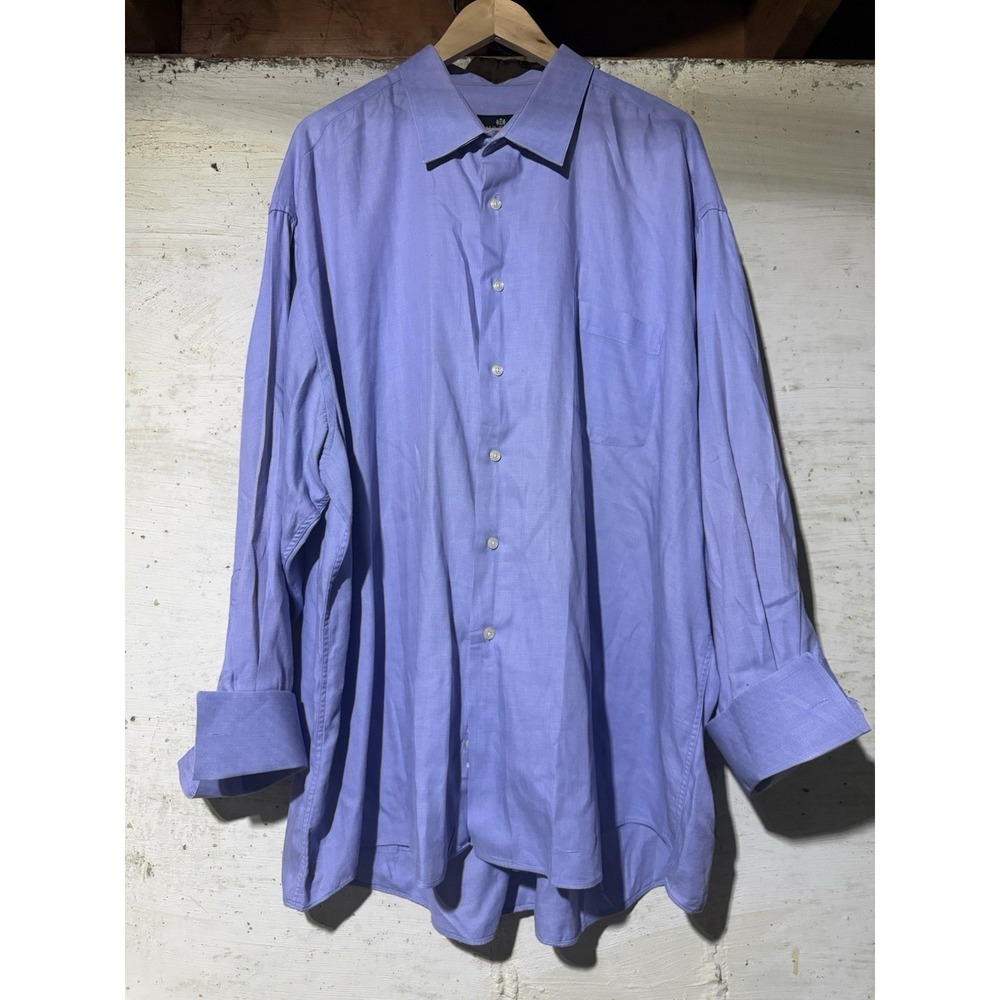 Paul Dione Mens Dress Shirt 19 34/35 Lavender Purple 100% Cotton Button Down L/S